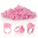 SET 100 x Inele adeziv ROZ - forma inima -  DLUX